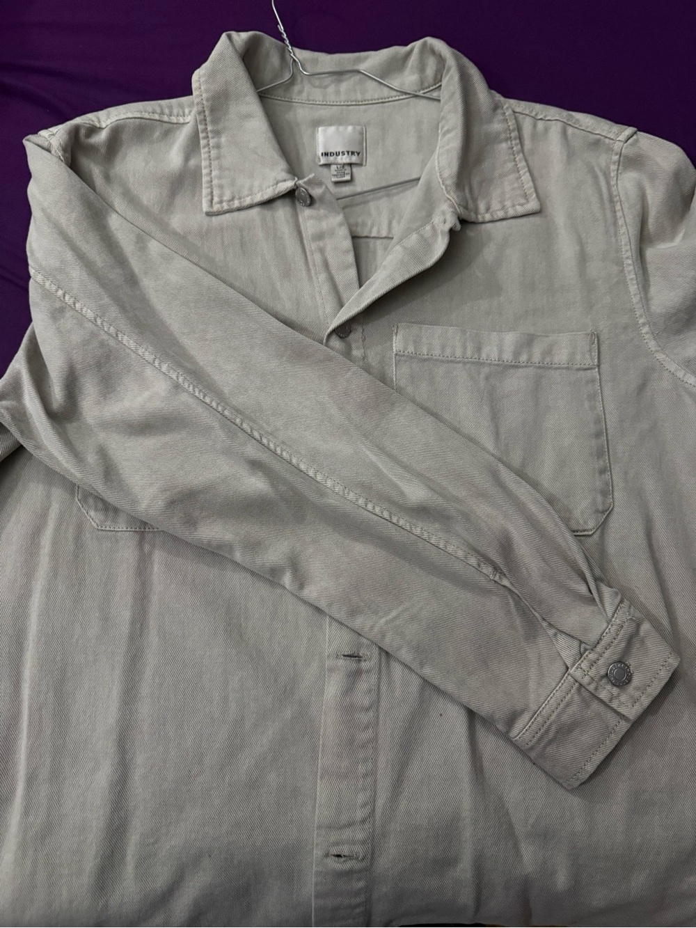 Lightweight Men's Shirt Jacket in Light Gray